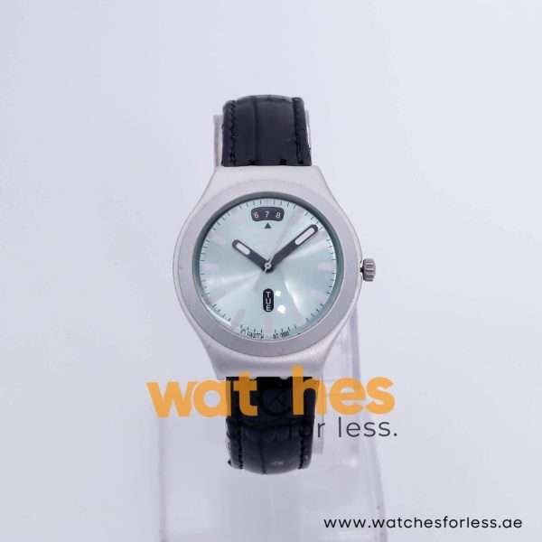 Swatch Men’s Swiss Made Quartz Black Leather Strap Mint Color Dial 37mm Watch YGS7008 UAE DUBAI AJMAN SHARJAH ABU DHABI RAS AL KHAIMA UMM UL QUWAIN ALAIN FUJAIRAH