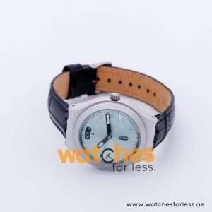 Swatch Men’s Swiss Made Quartz Black Leather Strap Mint Color Dial 37mm Watch YGS7008 UAE DUBAI AJMAN SHARJAH ABU DHABI RAS AL KHAIMA UMM UL QUWAIN ALAIN FUJAIRAH