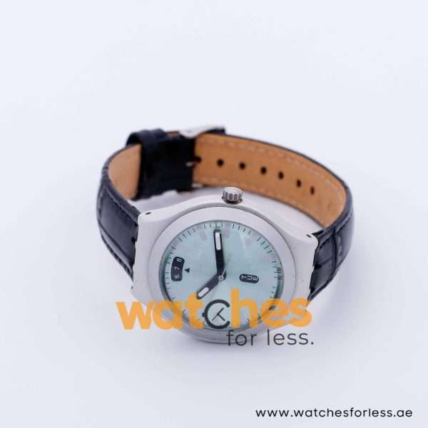 Swatch Men’s Swiss Made Quartz Black Leather Strap Mint Color Dial 37mm Watch YGS7008 UAE DUBAI AJMAN SHARJAH ABU DHABI RAS AL KHAIMA UMM UL QUWAIN ALAIN FUJAIRAH