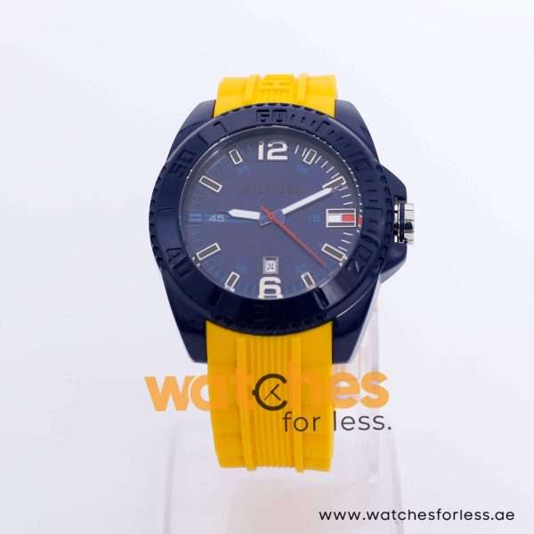 Tommy Hilfiger Men’s Quartz Yellow Silicone Strap Dark Blue Dial 46mm Watch 1791043/2 UAE DUBAI AJMAN SHARJAH ABU DHABI RAS AL KHAIMA UMM UL QUWAIN ALAIN FUJAIRAH