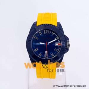 Tommy Hilfiger Men’s Quartz Yellow Silicone Strap Dark Blue Dial 46mm Watch 1791043/2 UAE DUBAI AJMAN SHARJAH ABU DHABI RAS AL KHAIMA UMM UL QUWAIN ALAIN FUJAIRAH