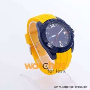 Tommy Hilfiger Men’s Quartz Yellow Silicone Strap Dark Blue Dial 46mm Watch 1791043/2 UAE DUBAI AJMAN SHARJAH ABU DHABI RAS AL KHAIMA UMM UL QUWAIN ALAIN FUJAIRAH