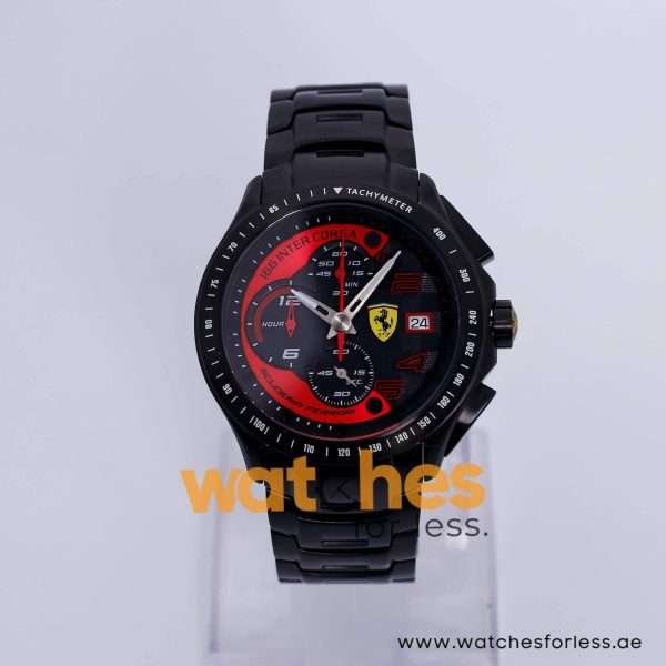 Ferrari Men’s Quartz Black Stainless Steel Black & Red Dial 44mm Watch 0830086 UAE DUBAI AJMAN SHARJAH ABU DHABI RAS AL KHAIMA UMM UL QUWAIN ALAIN FUJAIRAH