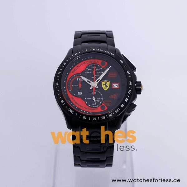 Ferrari Men’s Quartz Black Stainless Steel Black & Red Dial 44mm Watch 0830086 UAE DUBAI AJMAN SHARJAH ABU DHABI RAS AL KHAIMA UMM UL QUWAIN ALAIN FUJAIRAH