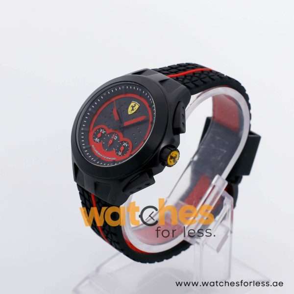 Ferrari Men’s Quartz Black & Red Silicone Strap Black & Red Dial 44mm Watch 0830028 UAE DUBAI AJMAN SHARJAH ABU DHABI RAS AL KHAIMA UMM UL QUWAIN ALAIN FUJAIRAH