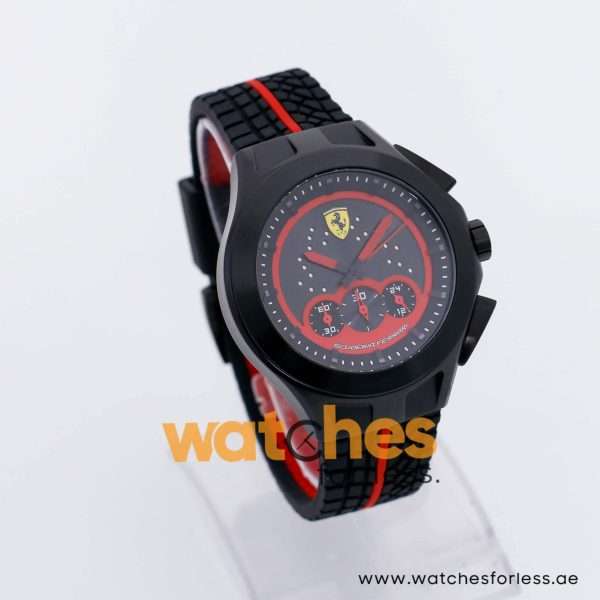 Ferrari Men’s Quartz Black & Red Silicone Strap Black & Red Dial 44mm Watch 0830028 UAE DUBAI AJMAN SHARJAH ABU DHABI RAS AL KHAIMA UMM UL QUWAIN ALAIN FUJAIRAH