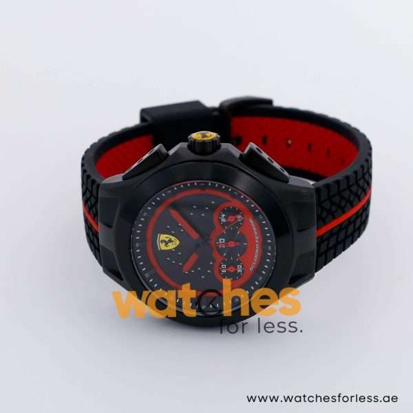 Ferrari Men’s Quartz Black & Red Silicone Strap Black & Red Dial 44mm Watch 0830028 UAE DUBAI AJMAN SHARJAH ABU DHABI RAS AL KHAIMA UMM UL QUWAIN ALAIN FUJAIRAH