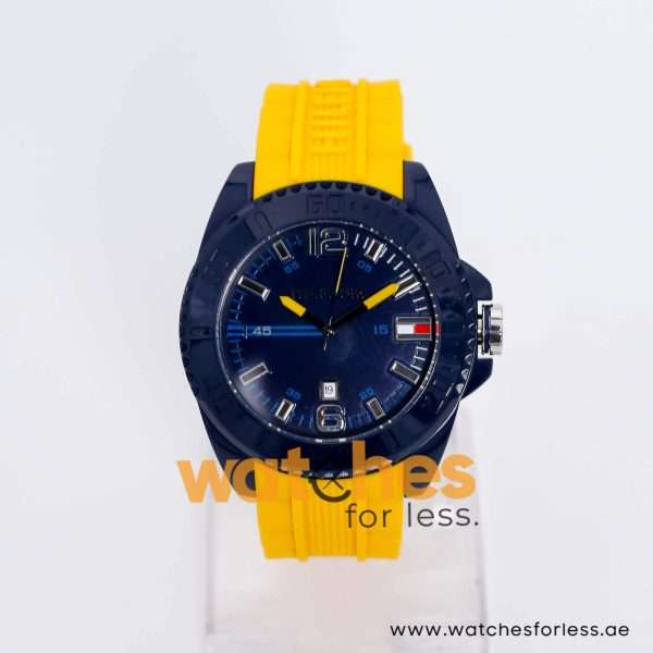 Tommy Hilfiger Men’s Quartz Yellow Silicone Strap Dark Blue Dial 46mm Watch 1791043/3 UAE DUBAI AJMAN SHARJAH ABU DHABI RAS AL KHAIMA UMM UL QUWAIN ALAIN FUJAIRAH