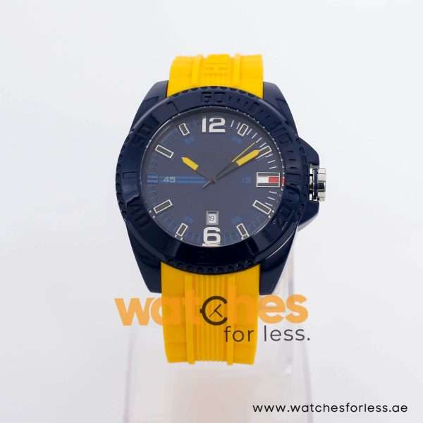 Tommy Hilfiger Men’s Quartz Yellow Silicone Strap Dark Blue Dial 46mm Watch 1791043/3 UAE DUBAI AJMAN SHARJAH ABU DHABI RAS AL KHAIMA UMM UL QUWAIN ALAIN FUJAIRAH