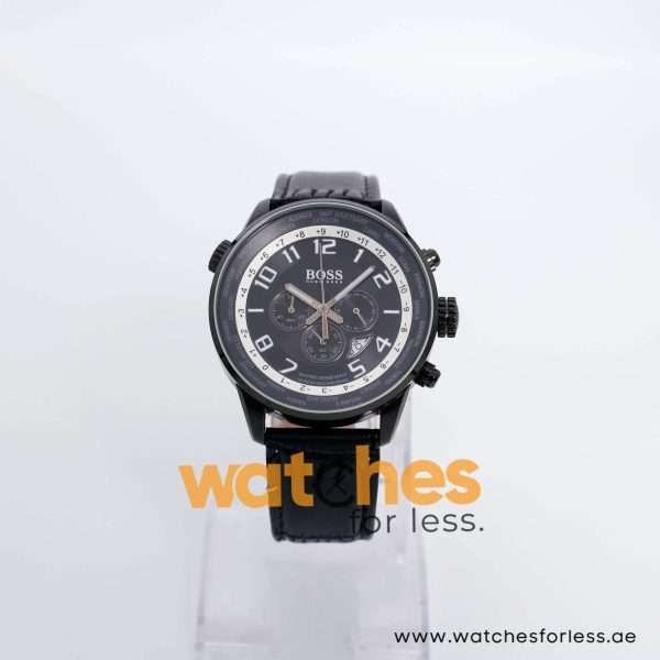 Hugo Boss Men’s Quartz Black Leather Strap Black Dial 44mm Watch 1512741 UAE DUBAI AJMAN SHARJAH ABU DHABI RAS AL KHAIMA UMM UL QUWAIN ALAIN FUJAIRAH