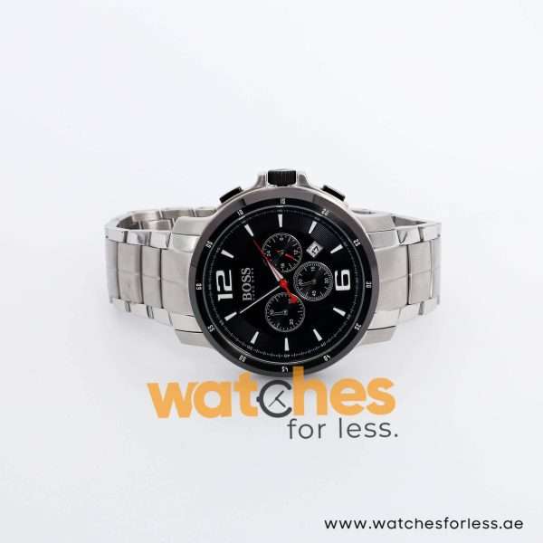 Hugo Boss Men’s Quartz Silver Stainless Steel Black Dial 46mm Watch 1512600 UAE DUBAI AJMAN SHARJAH ABU DHABI RAS AL KHAIMA UMM UL QUWAIN ALAIN FUJAIRAH