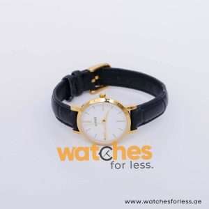Lorus Women’s Quartz Black Leather Strap White Dial 28mm Watch RS288QX9