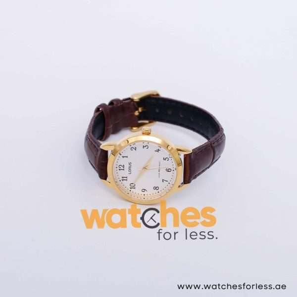 Lorus Women’s Quartz Brown Leather Strap White Dial 28mm Watch RG234NX9
