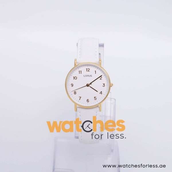 Lorus Women’s Quartz White Leather Strap White Dial 32mm Watch RH822CX9
