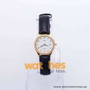 Lorus Women’s Quartz Black Leather Strap White Dial 26mm Watch RXT02AX9