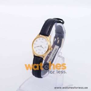 Lorus Women’s Quartz Black Leather Strap White Dial 26mm Watch RXT02AX9