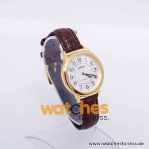Lorus Women’s Quartz Brown Leather Strap Silver Dial 34mm Watch RG214KX9