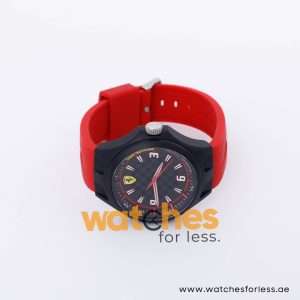 Ferrari Men’s Quartz Red Silicone Strap Black Dial 44mm Watch 830287