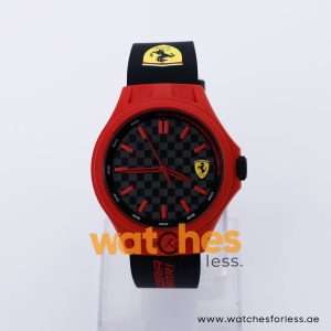 Ferrari Men’s Quartz Black Silicone Strap Black Dial 44mm Watch 0830287