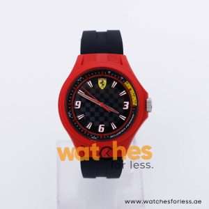 Ferrari Men’s Quartz Black Silicone Strap Black Dial 44mm Watch 0830287/1