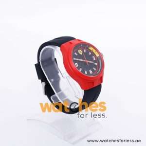 Ferrari Men’s Quartz Black Silicone Strap Black Dial 44mm Watch 0830287