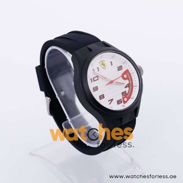 Ferrari Men’s Quartz Black Silicone Strap White 44mm Watch 0830093