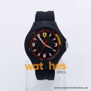 Ferrari Men’s Quartz Black Silicone Strap Black 44mm Watch 830278/1