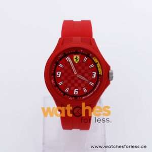 Ferrari Men’s Quartz Red Silicone Strap Red Dial 44mm Watch 830007