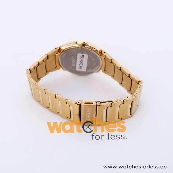 Lorus Men’s Quartz Gold Stainless Steel Gold Dial 36mm Watch RXH46EX9