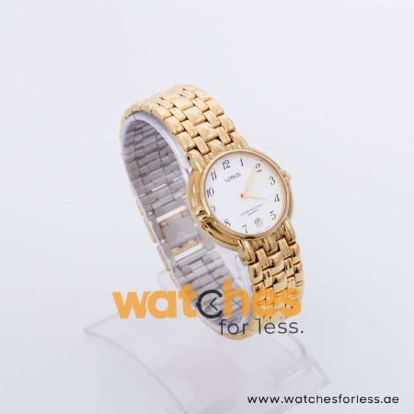 Lorus Women’s Quartz Gold Stainless Steel White Dial 33mm Watch RPU18AX