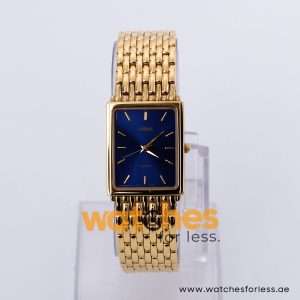 Lorus Women’s Quartz Gold Stainless Steel Blue Dial 24mm Watch RRS52AX