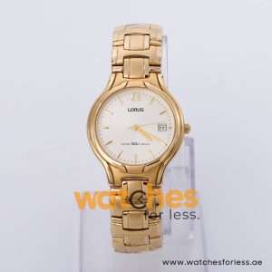 Lorus Men’s Quartz Gold Stainless Steel Champagne Dial 34mm Watch RXD66CX9