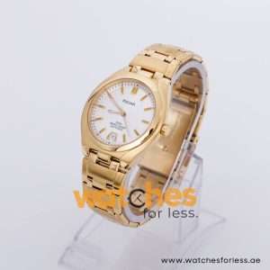 Pulsar Men’s Quartz Gold Stainless Steel Silver Sunray Dial 37mm Watch PXH526X1