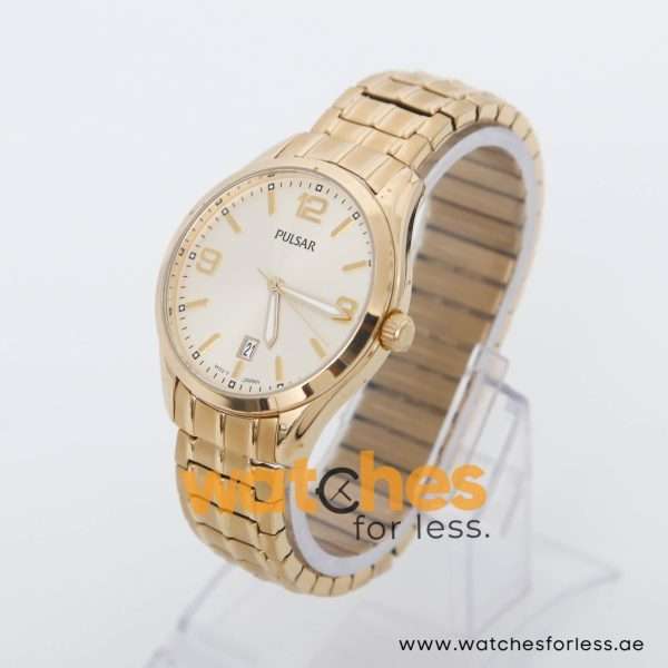 Pulsar Men’s Quartz Gold Stainless Steel Champagne Dial 41mm Watch PS9488X9