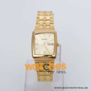 Pulsar Men’s Quartz Gold Stainless Steel Gold Dial 31mm Watch PXF280X1F