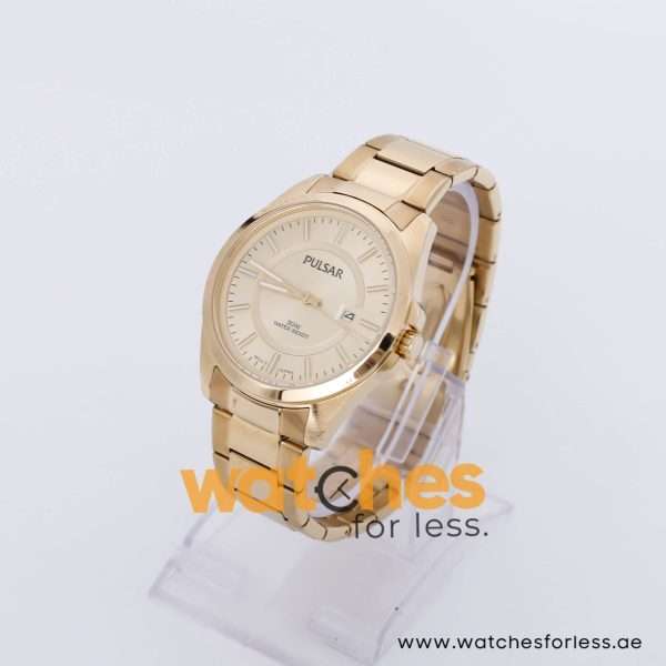 Pulsar Men’s Quartz Gold Stainless Steel Gold Dial 42mm Watch PH9088X9