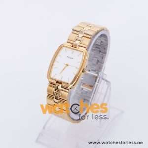 Pulsar Women’s Quartz Gold Stainless Steel White Dial 28mm Watch PRS508X