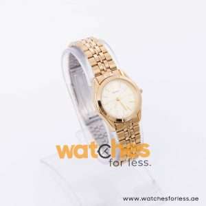 Pulsar Women’s Quartz Gold Stainless Steel Gold Dial 28mm Watch PRS506X