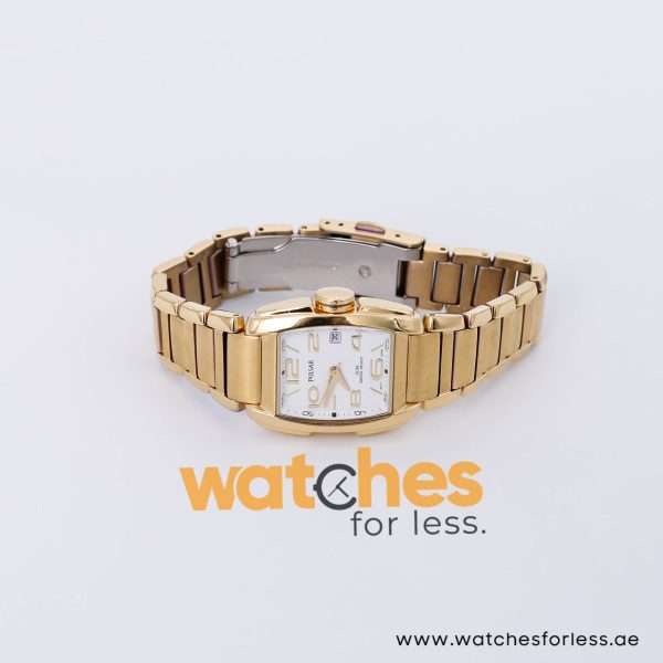 Pulsar Women’s Quartz Gold Stainless Steel White Dial 24mm Watch PXT614X1