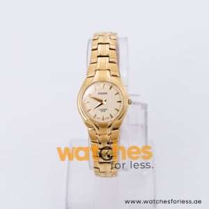 Pulsar Women’s Quartz Gold Stainless Steel Creame Dial 26mm Watch PTA388X1