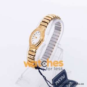 Pulsar Women’s Quartz Gold Stainless Steel White Dial 20mm Watch PRS586