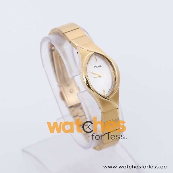 Pulsar Women’s Quartz Gold Stainless Steel Silver Sunray Dial 21mm Watch 1N00X332