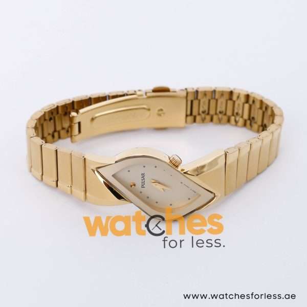 Pulsar Women’s Quartz Gold Stainless Steel Beige Dial 21mm Watch 1N00X331