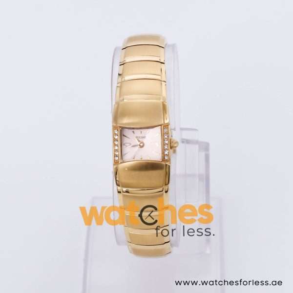 Pulsar Women’s Quartz Gold Stainless Steel Light Pink Dial 18mm Watch PEG722X1