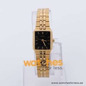 Pulsar Women’s Quartz Gold Stainless Steel Black Dial 20mm Watch PTC202X