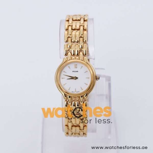 Pulsar Women’s Quartz Gold Stainless Steel White Dial 24mm Watch PRY598X