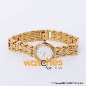 Pulsar Women’s Quartz Gold Stainless Steel White Dial 24mm Watch PRY598X