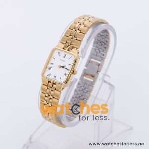 Pulsar Women’s Quartz Gold Stainless Steel White Dial 20mm Watch PTC208X