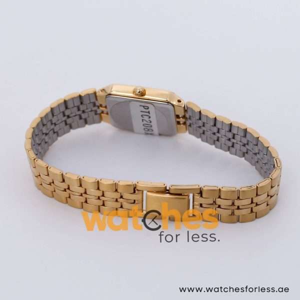 Pulsar Women’s Quartz Gold Stainless Steel White Dial 20mm Watch PTC208X