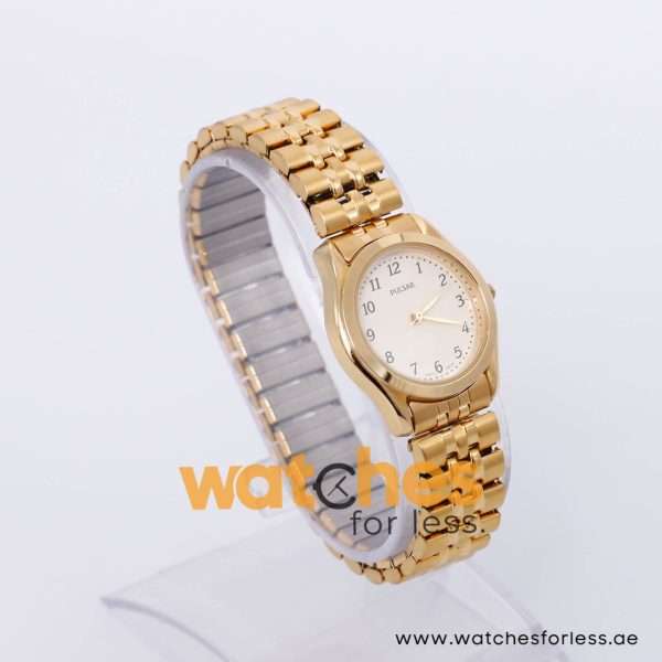 Pulsar Women’s Quartz Gold Stainless Steel Beige Dial 27mm Watch PXD546X